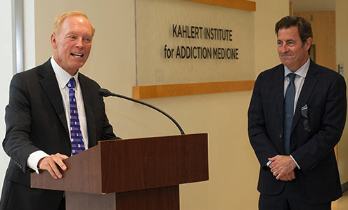 Greg Kahlert (left) and Dean Mark T. Gladwin